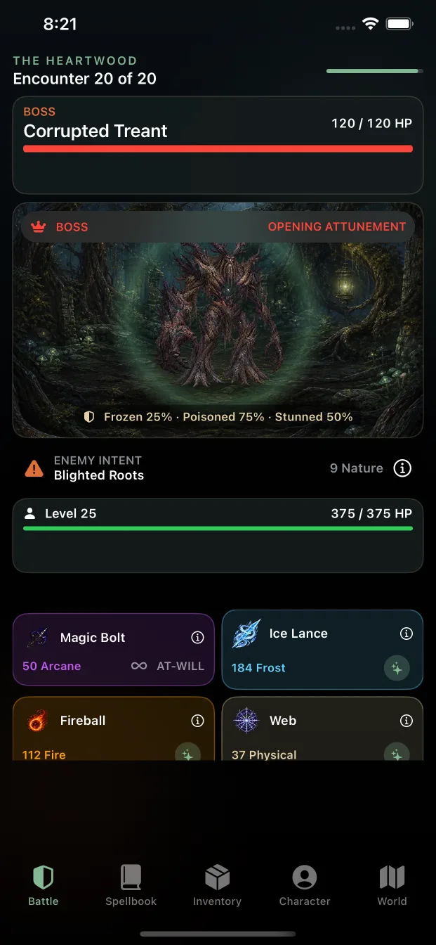 Corrupted Treant boss battle