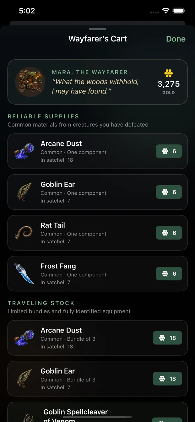 The Wayfarer's Cart merchant